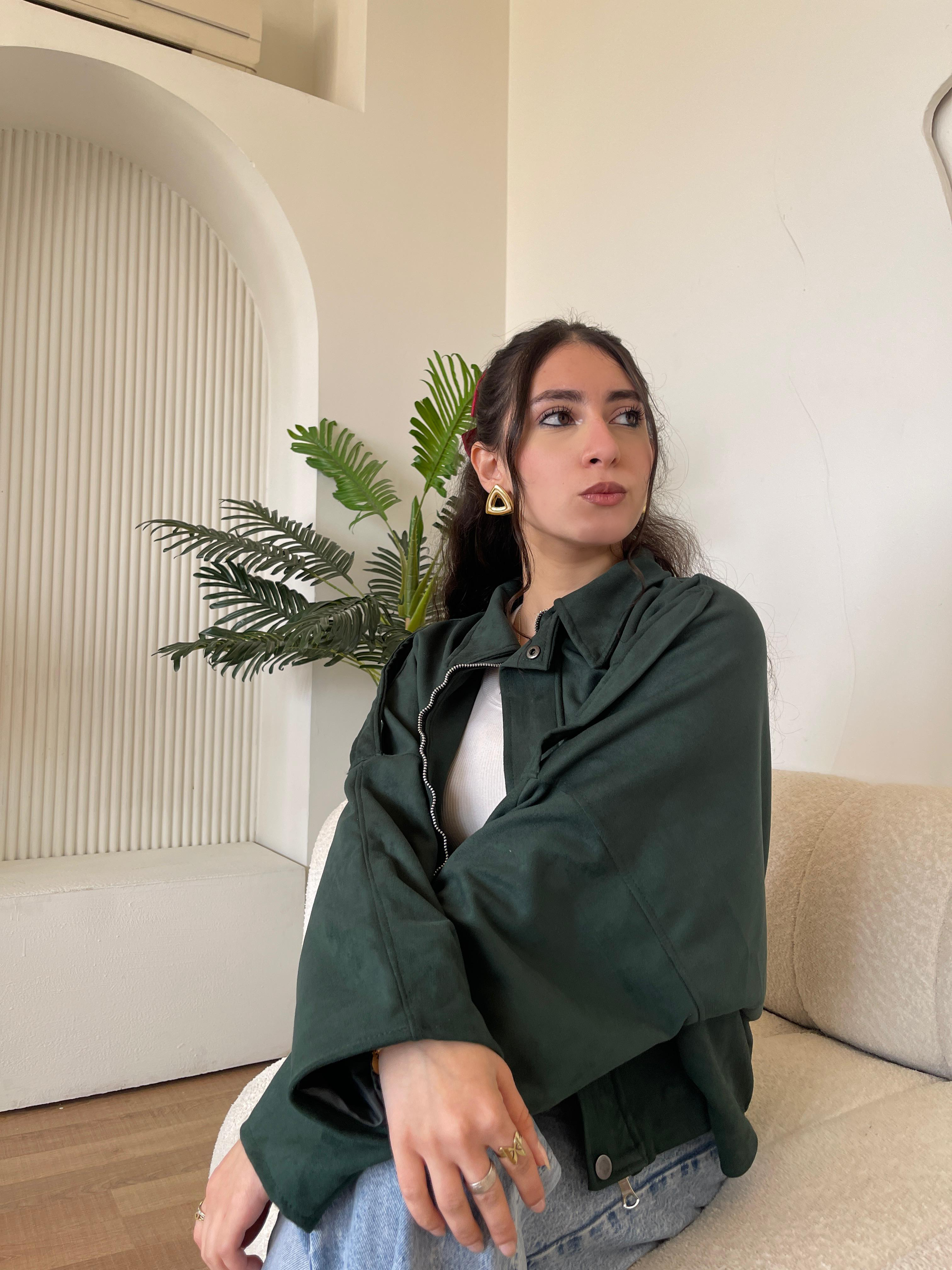 Zip-up Faux Suede Jacket