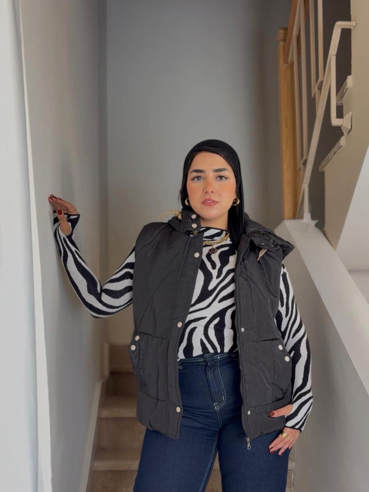 Puffer sleeveless jacket