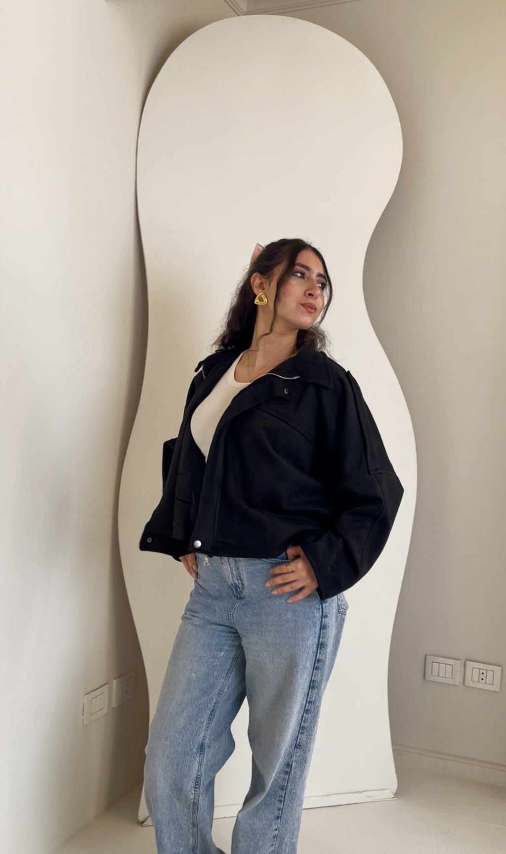 Zip-up Faux Suede Jacket