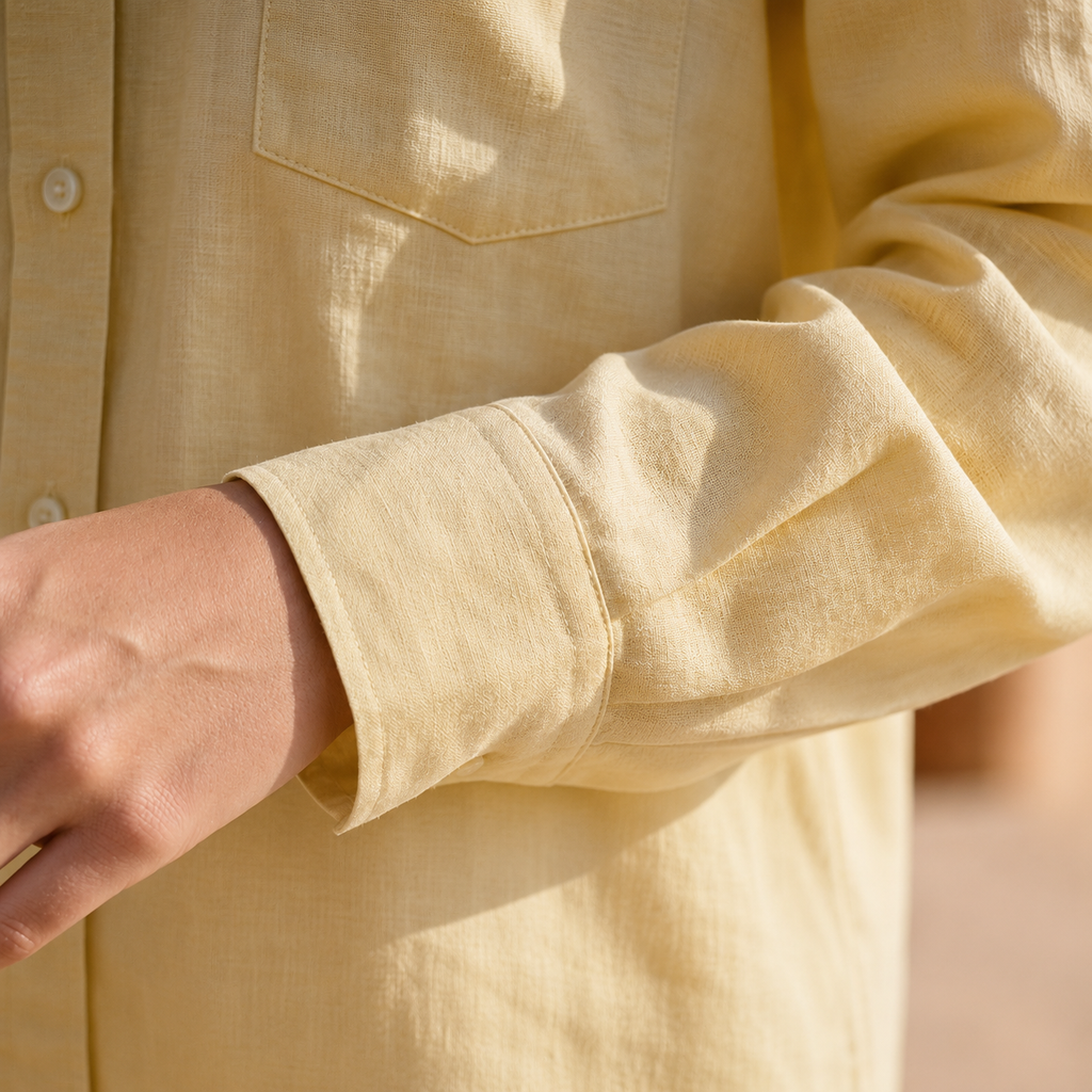 Butter Yellow 100% Linen Shirt