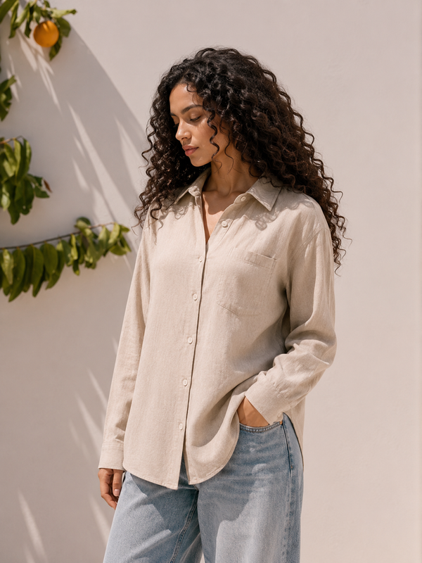100% Linen Beige Shirt