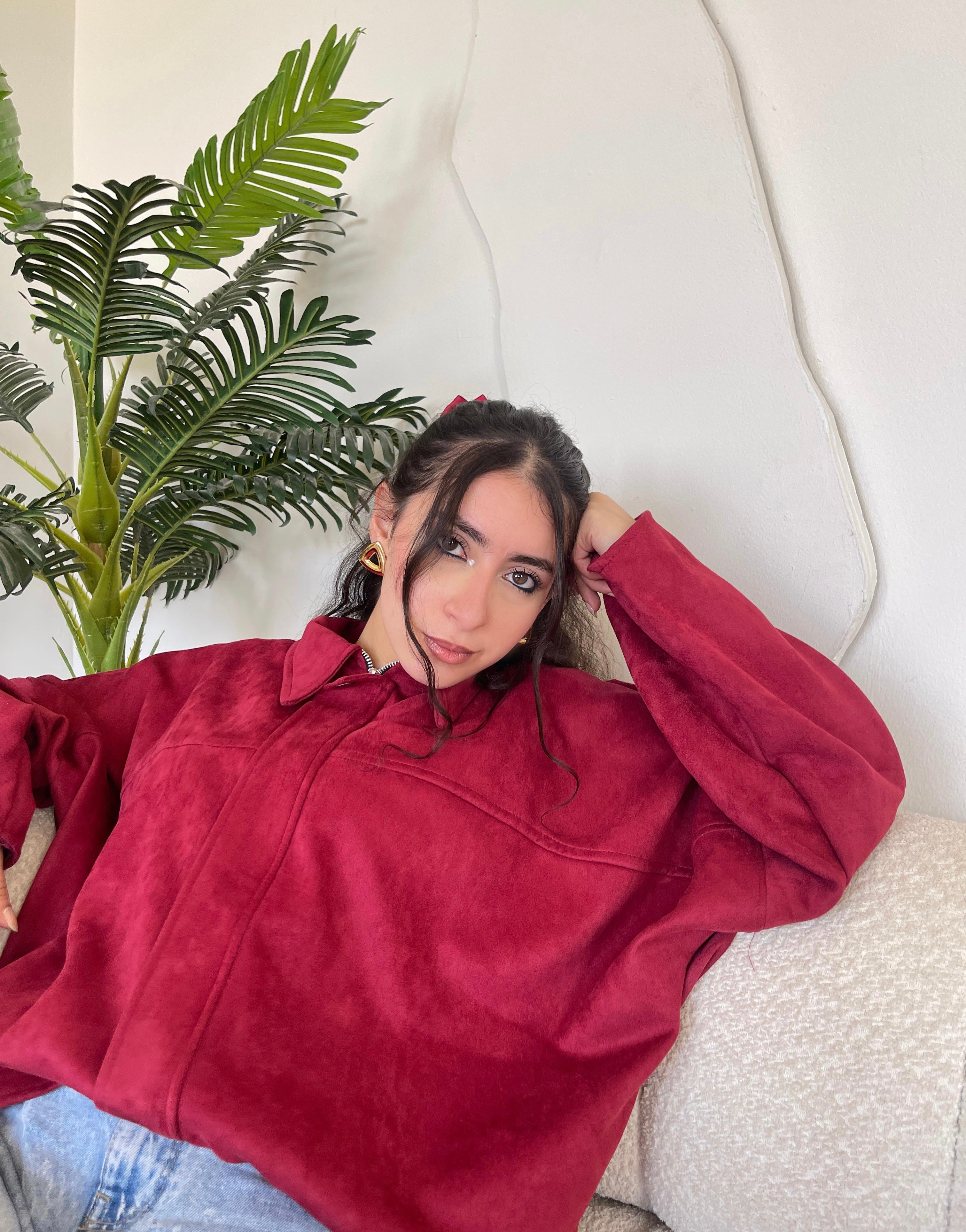 Zip-up Faux Suede Jacket