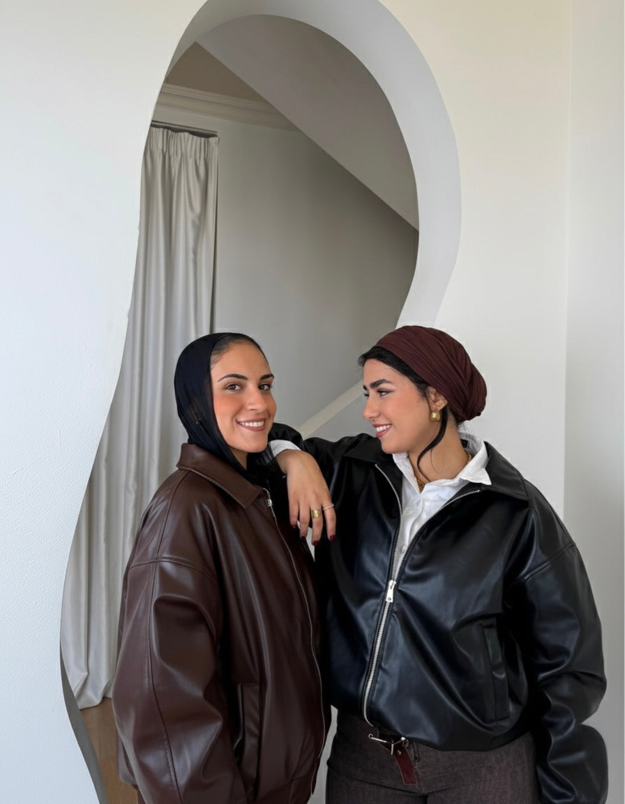 Vegan Leather Bomber Jacket