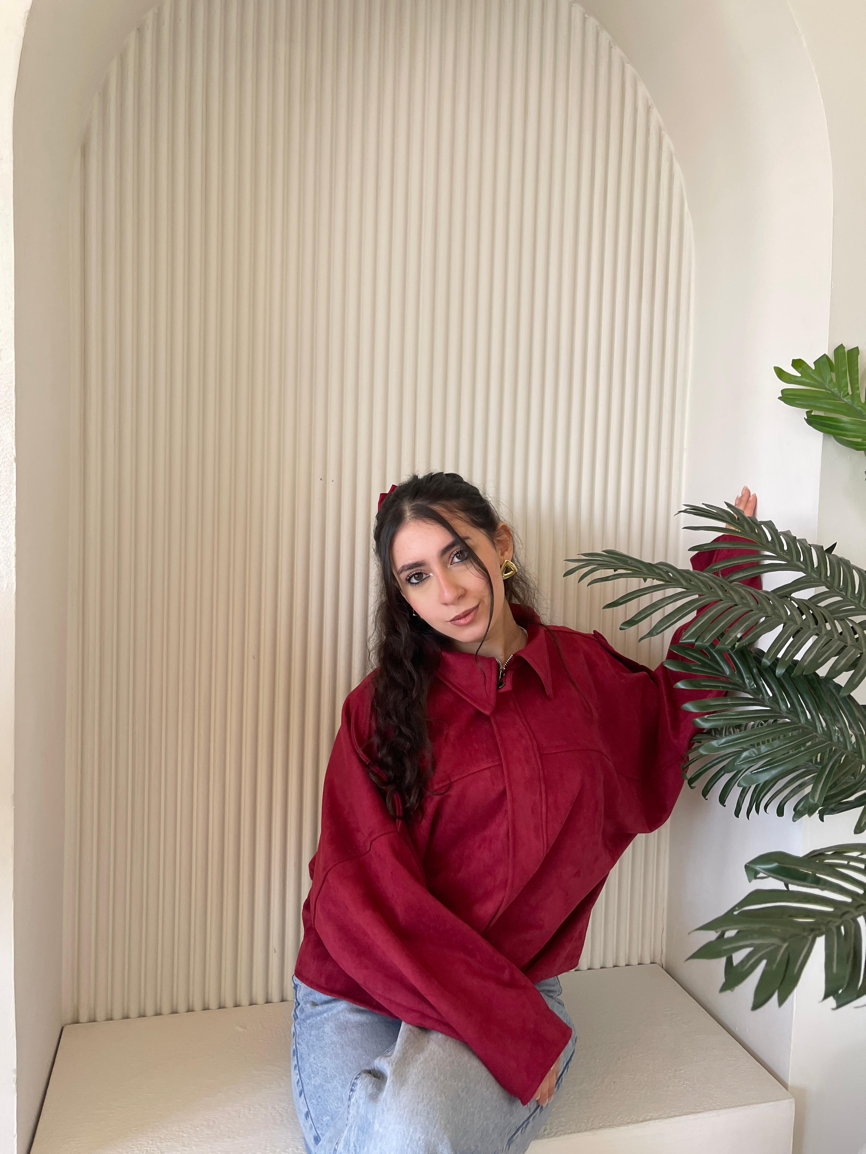 Zip-up Faux Suede Jacket