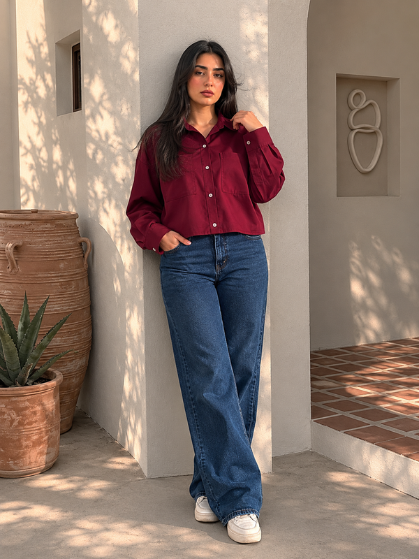 Pure Linen Cropped Shirt