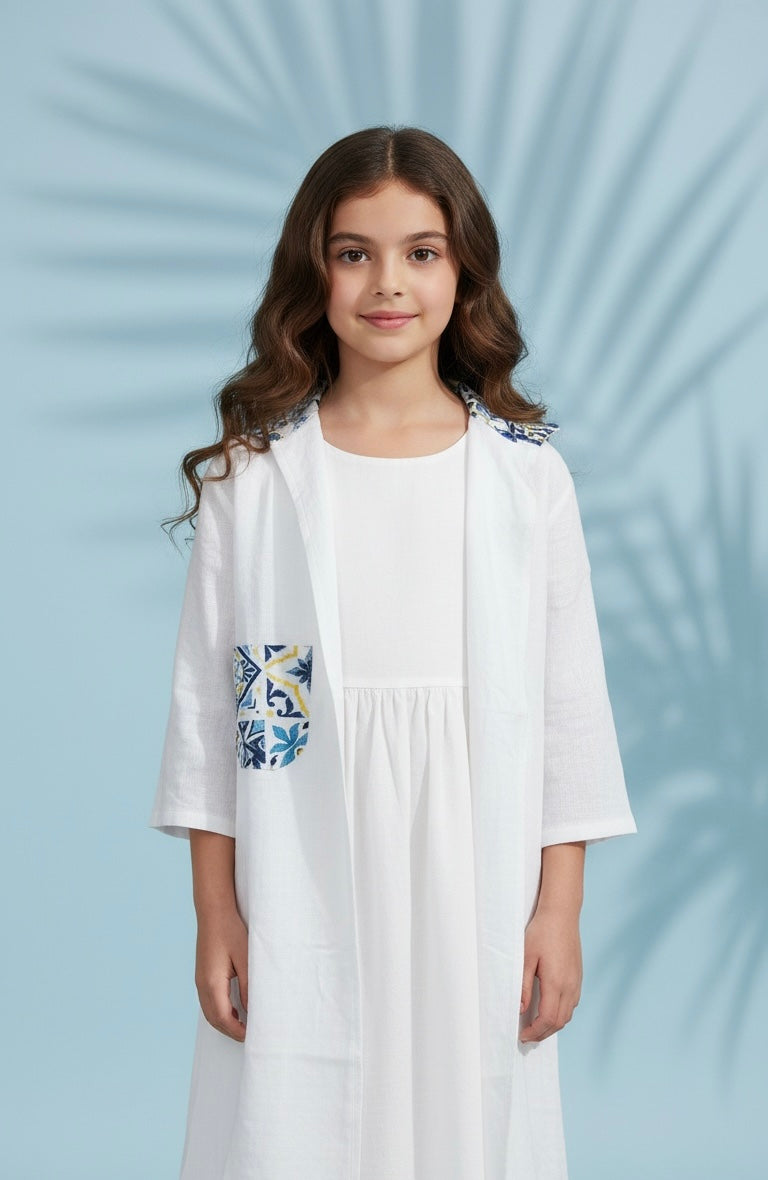 Kids white kaftan