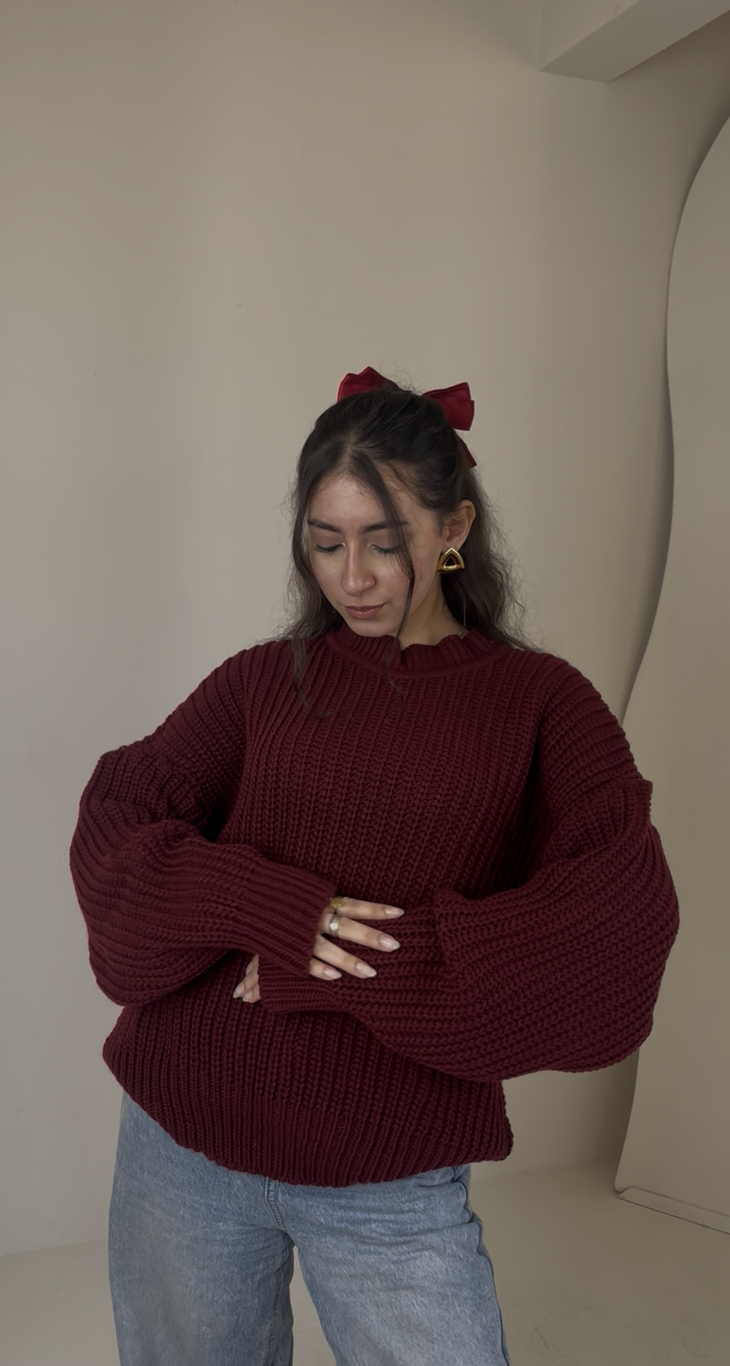 Round neck sweater oversized