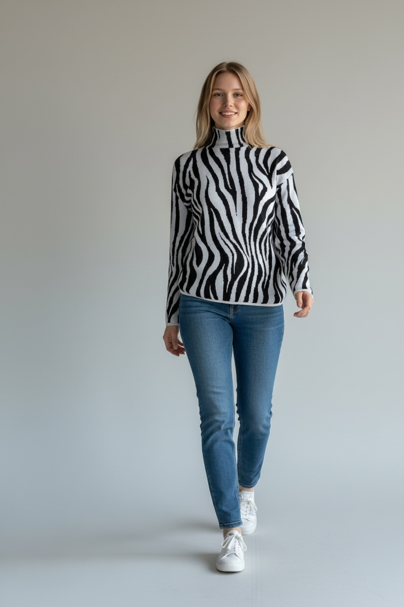 Basic zebra sweater
