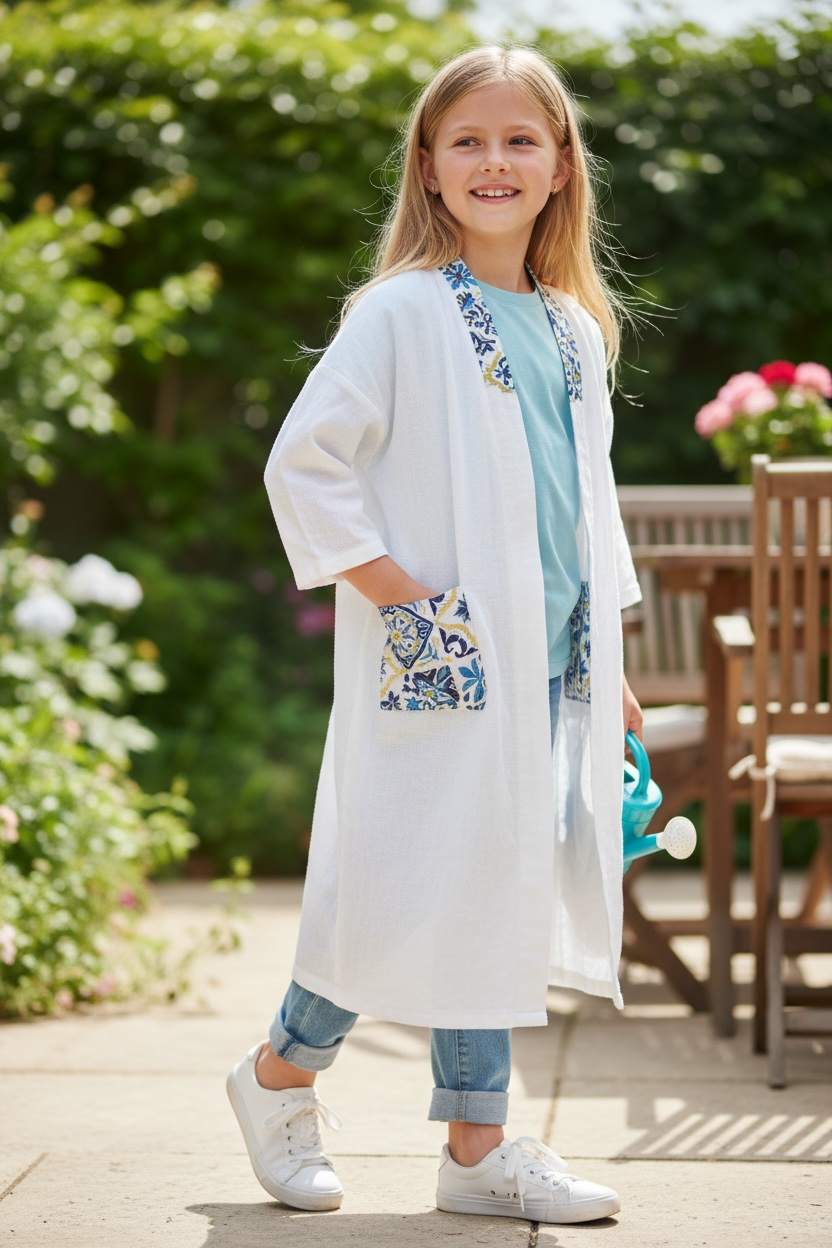 Kids white kaftan