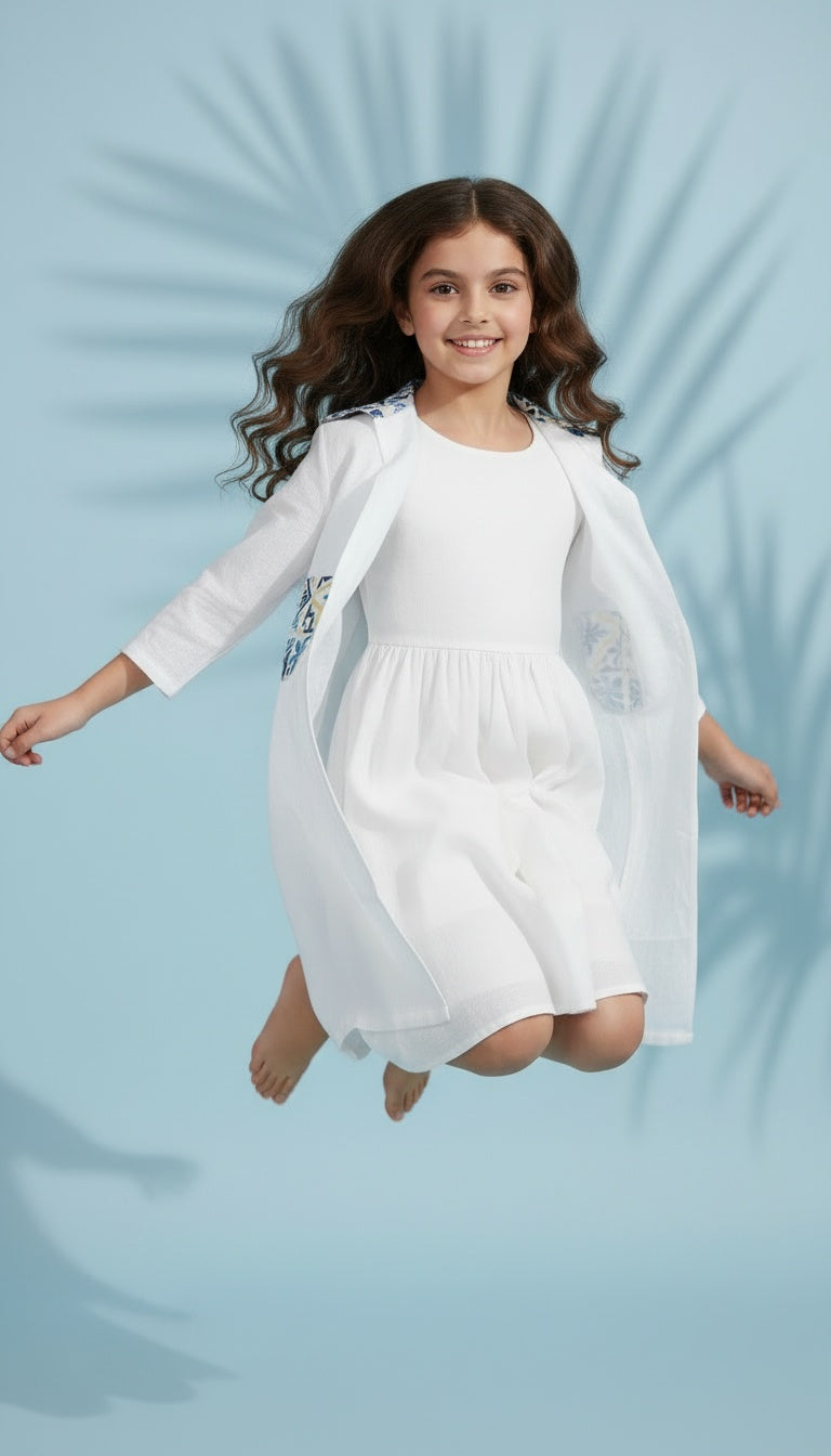 Kids white kaftan