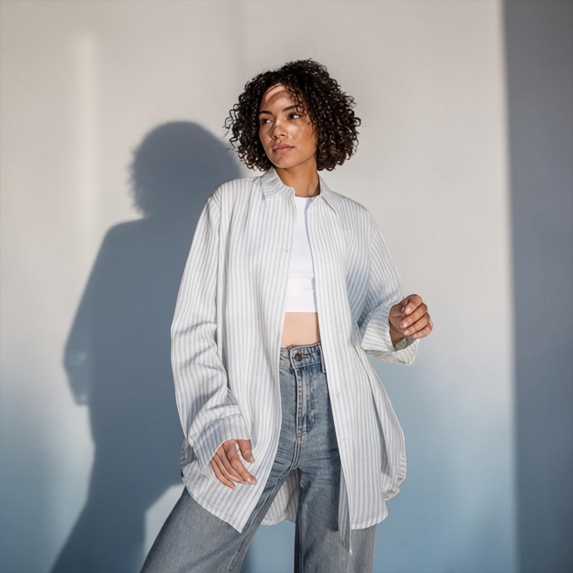 Soft Stripe Oversized Shirt