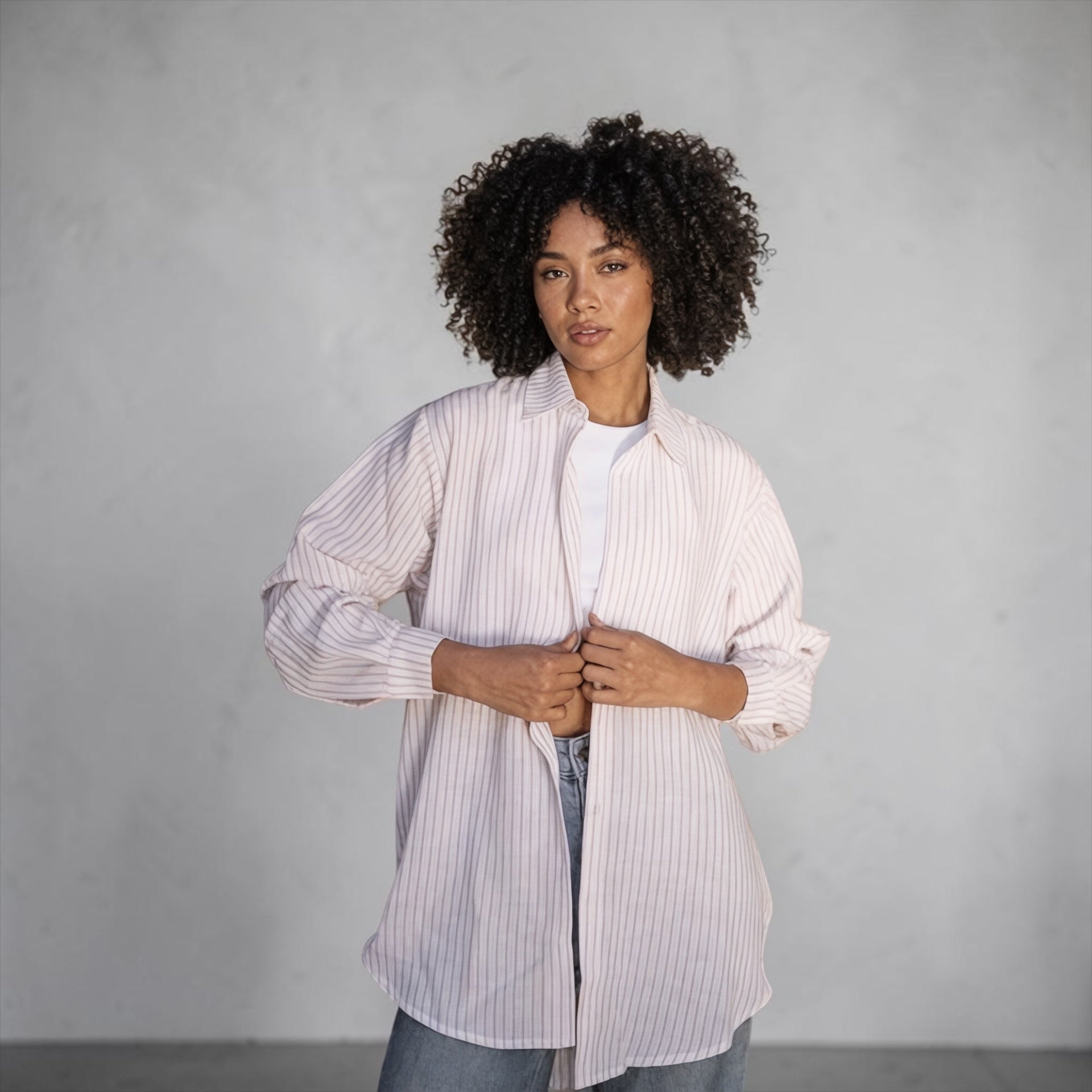 Soft Stripe Oversized Shirt