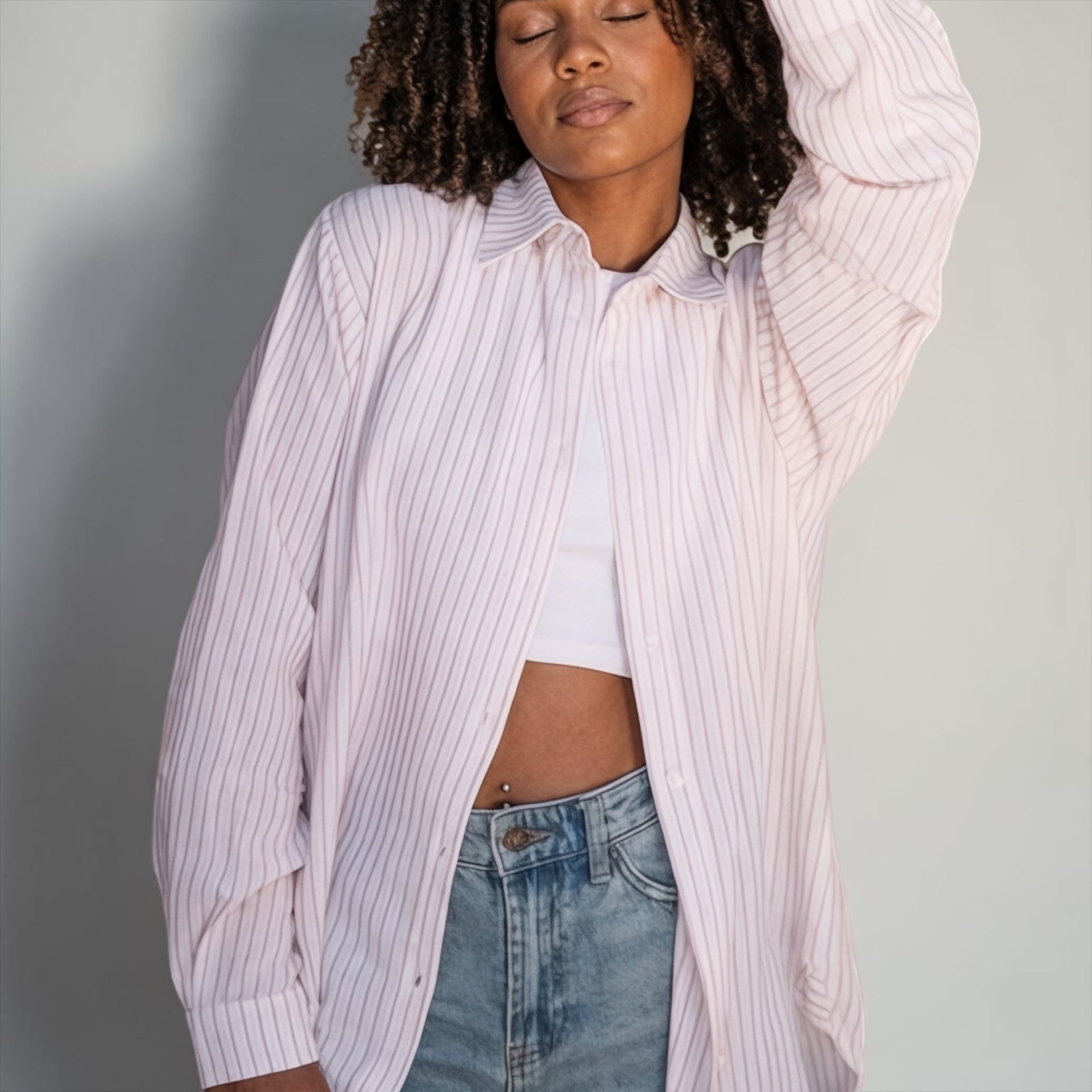 Soft Stripe Oversized Shirt