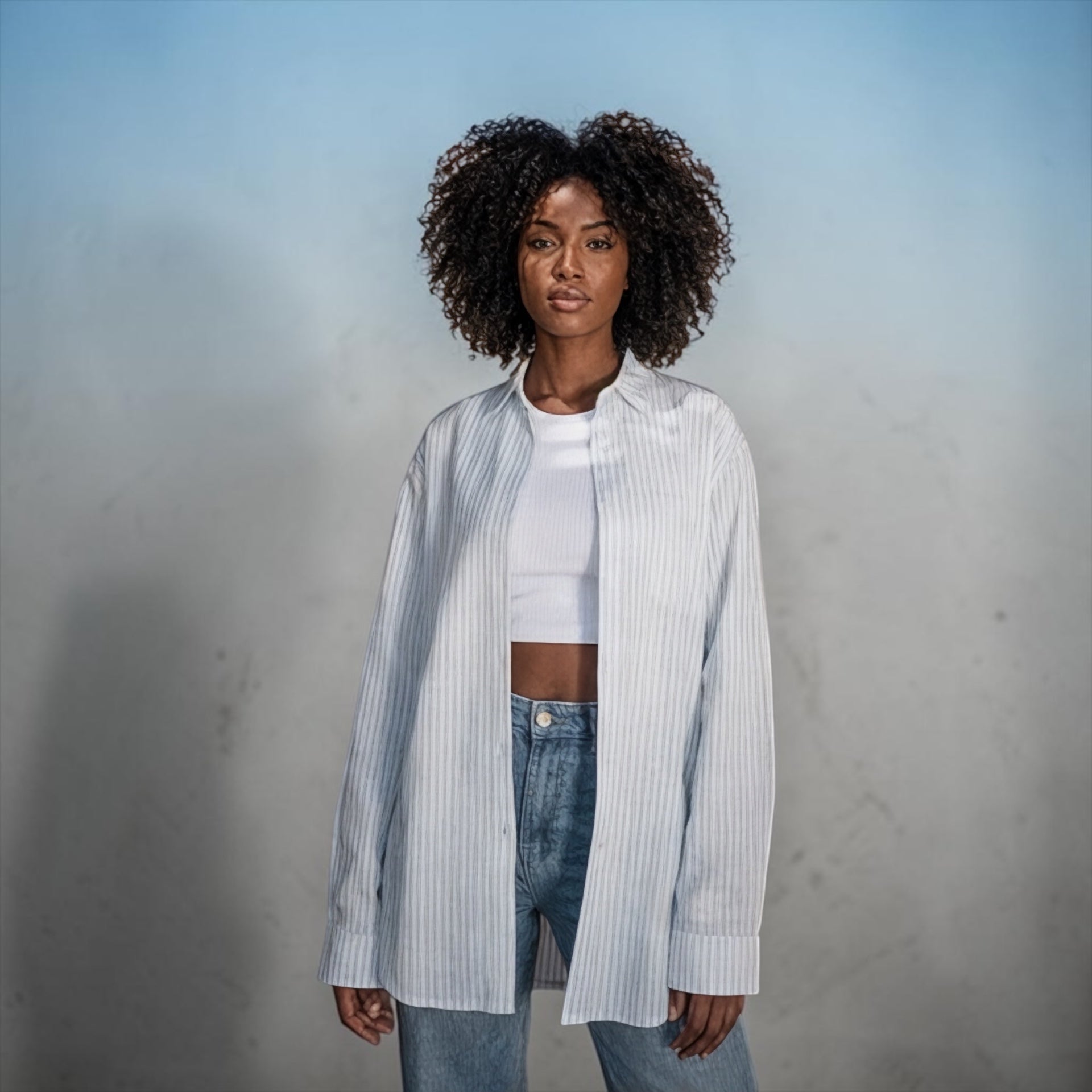 Soft Stripe Oversized Shirt