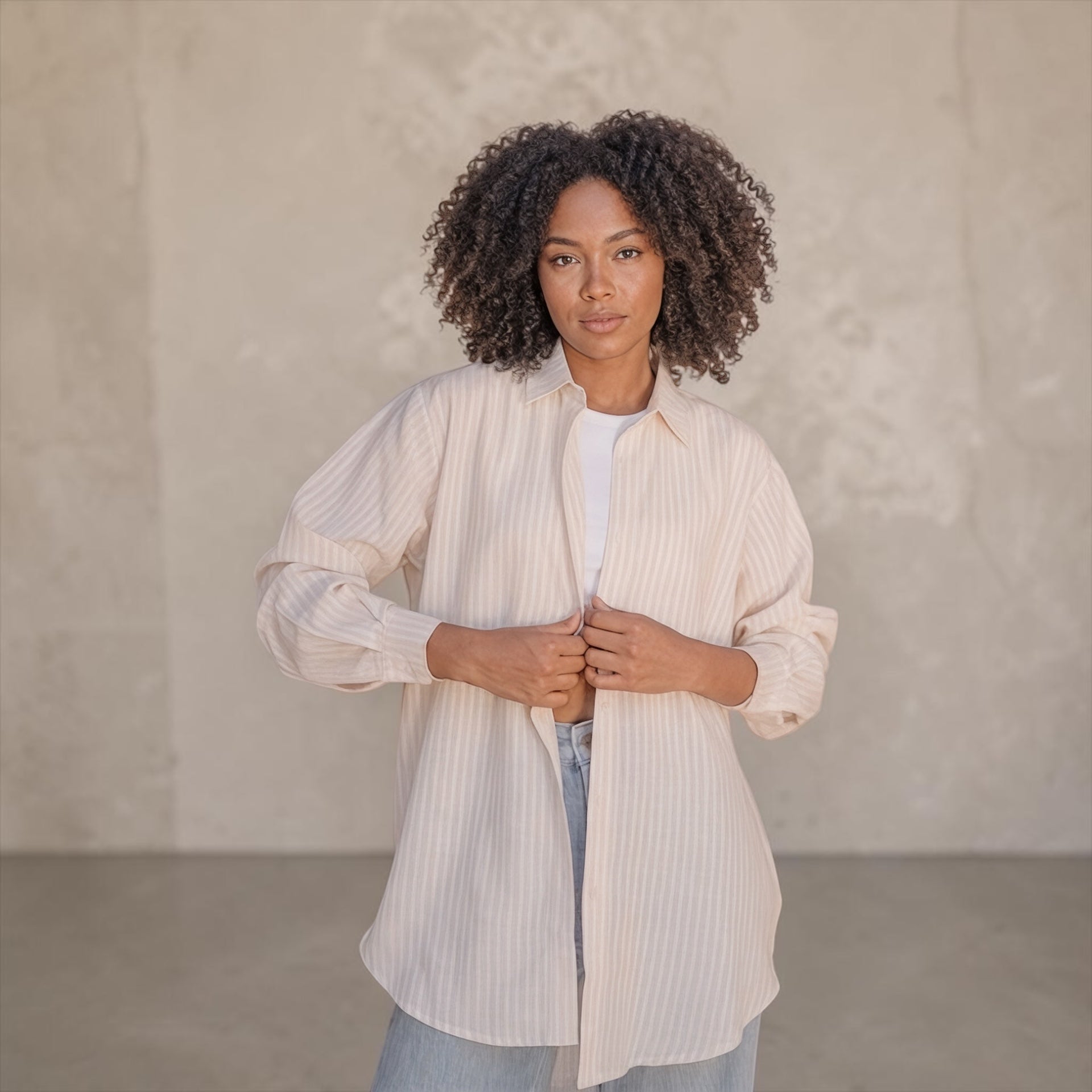 Soft Stripe Oversized Shirt