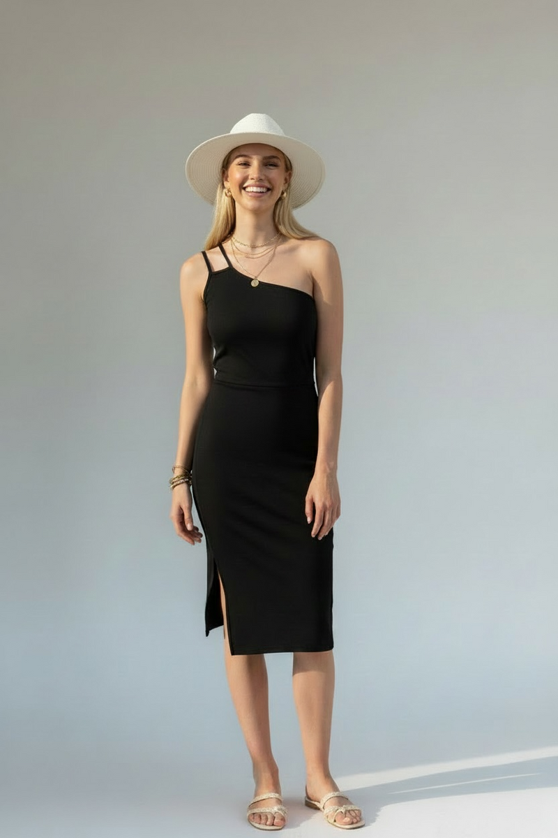 Shoulder midi dress