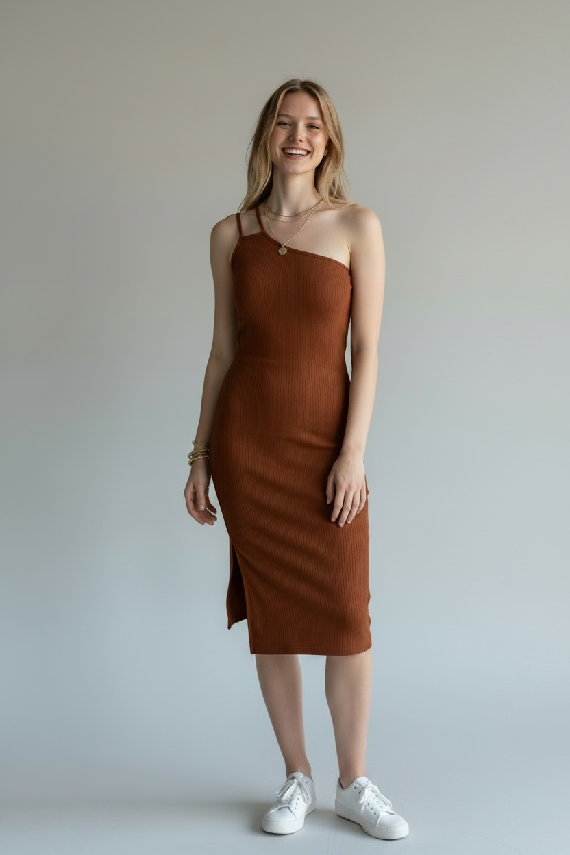 Shoulder midi dress