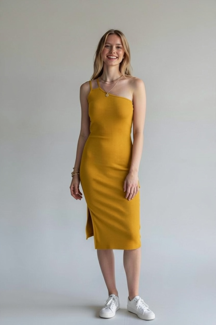 Shoulder midi dress