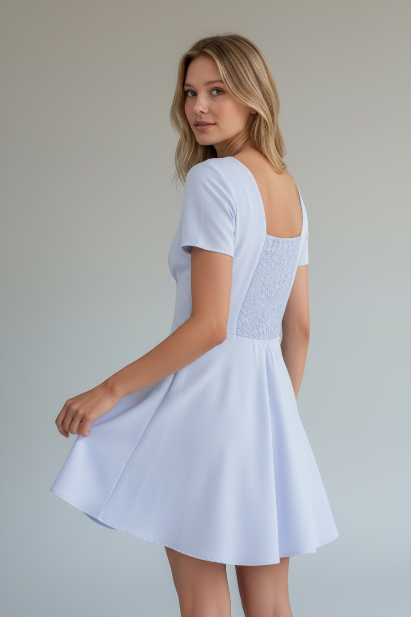 Baby blue flare dress