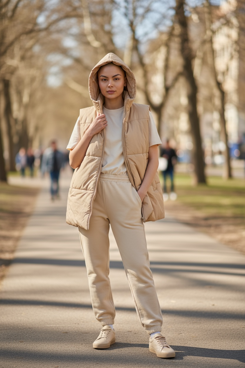 Sleeveless long waterproof jacket