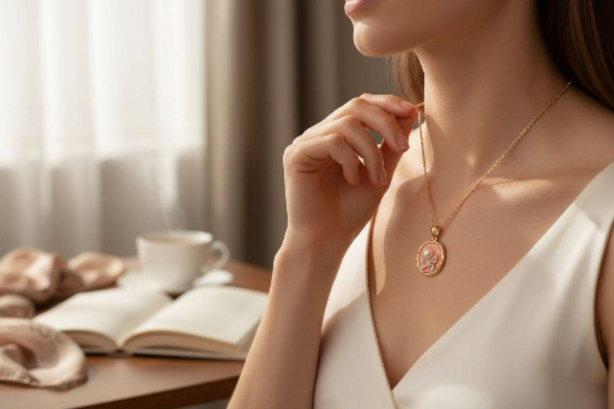 Gold plated necklace butterfly